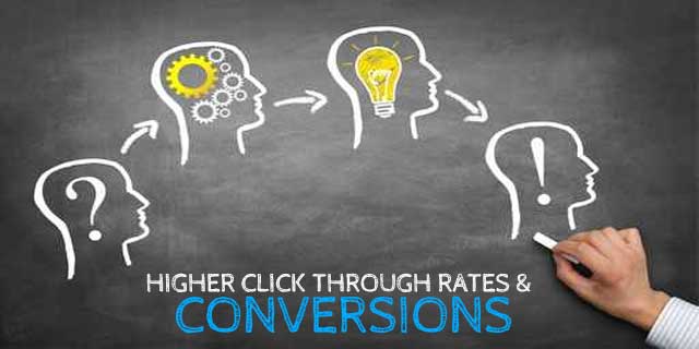 Higher conversion and click through rates for plumbers and plumbing websites